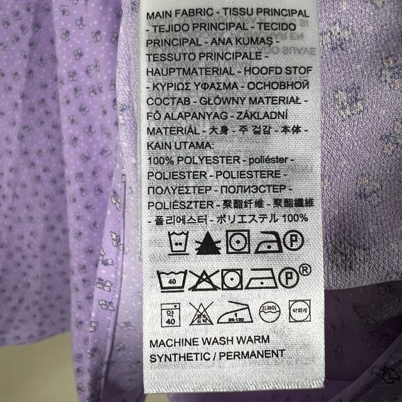 Levi’s Skylar Flutter Dress Womens L Pastel Purple Floral Mini Cottagecore Twee - Picture 7 of 7